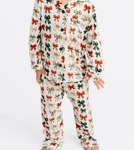 Preorder MOQ 5 Pcs GLP2768 baby girls orange green bow button pajamas