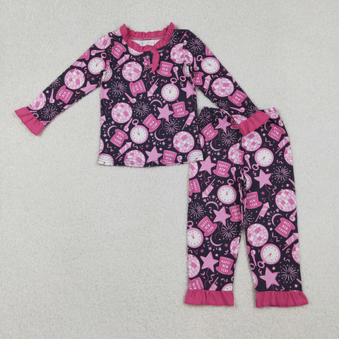 GLP2771 Happy New Year Pink Girls Pajamas Set (12-18M to 7-8T)