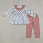 GLP2774 Flower Bows Pink Ruffles Girl's Set