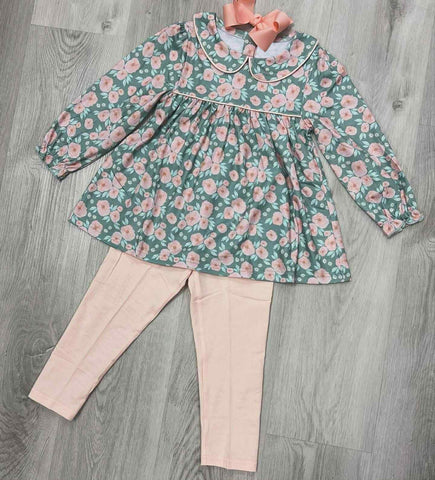 Preorder MOQ 5 Pcs GLP2776 baby girls flower long sleeves outfits