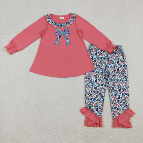 GLP2777 Embroidery Bows Flower Cute Girls Set