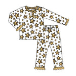 Preorder MOQ 5 Pcs GLP2782 baby girls Golden star pajamas