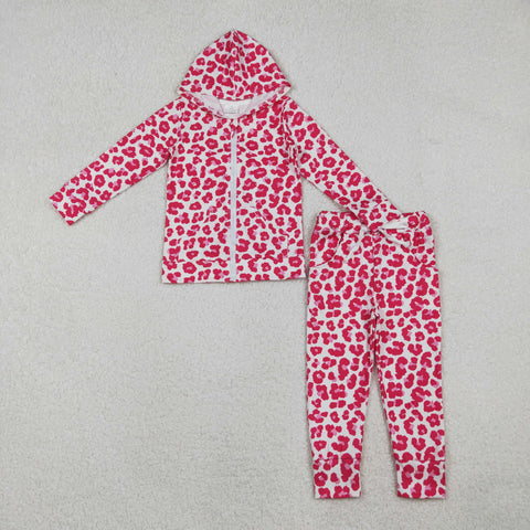 GLP2790 Leopard Pink Hoodie Coat Girls Set (12-18M to 7-8T)