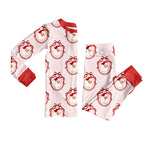Preorder MOQ 5 Pcs GLP2799 Christmas Santa Red Bows Girls Pajamas Set