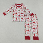 GLP2808 Christmas Ballet Soldier Red Girls Pajamas Set