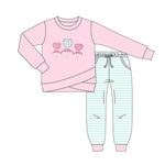 Preorder 10.01 MOQ 5 pcs GLP2849 Valentine's Day Love Bows Girls Set