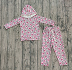Preorder Samples GLP2854 Bows Leopard Pink Hoodie Girls Set (3-6M to 7-8T)