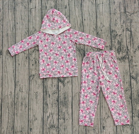 Preorder Samples GLP2854 Bows Leopard Pink Hoodie Girls Set (3-6M to 7-8T)