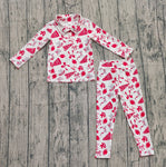 Preorder Samples GLP2860 Go Team Go Fight Win Football Bows Red Yoga Girls Set