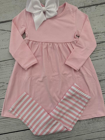 Preorder 10.01 MOQ 5 pcs GLP2861 Pink Stripe Girls Set