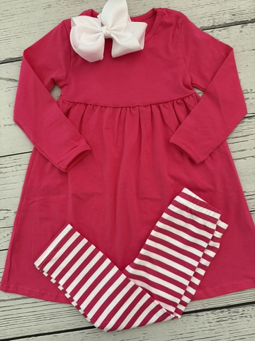 Preorder 10.01 MOQ 5 pcs GLP2864 Red Stripe Girls Set