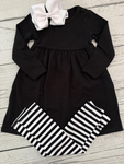 Preorder 10.01 MOQ 5 pcs GLP2867 Black Stripe Girls Set