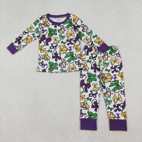 GLP2872 Mardi Gras Bows Boys Pajamas Set (12-18M to 7-8T)