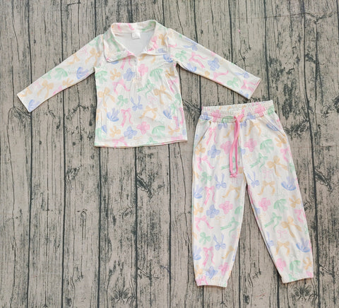 Preorder Samples GLP2886 Colorful Bows Pullover Girls Set