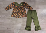 Preorder Samples GLP2908 Embroidery Hunting Elk Army Green Girls Set