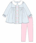 Preorder 10.14 MOQ 5 pcs GLP2909 Bows Stripe Cute Girls Set