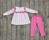 Preorder Embroidery GLP2916 Valentine's Day Loved Pink Girls Set
