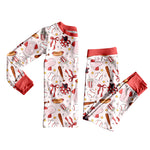 Preorder 10.15 MOQ 5 pcs GLP2918 Game Day Baseball Bows Girls Pajamas Set