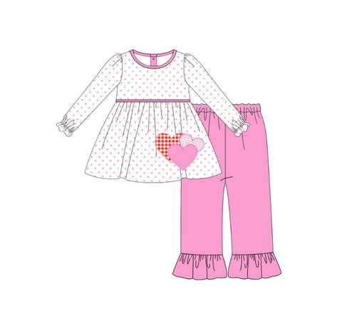 Preorder 10.15 MOQ 5 pcs GLP2919 Valentine's Day Love Dots Girls Set