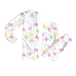 Preorder 10.16 MOQ 5 pcs GLP2920 Mardi Gras Bows Girls Pajamas Set
