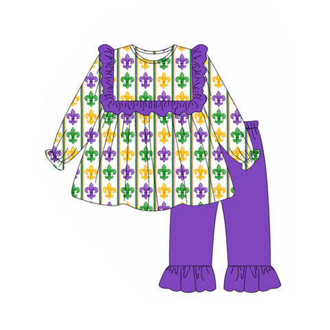 Preorder 10.16 MOQ 5 pcs GLP2922 Mardi Gras Purple Girls Set