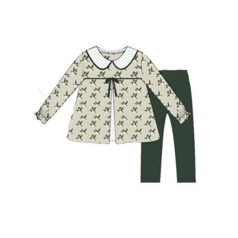 Preorder 10.21 MOQ 5 pcs GLP2944 Mallard Ducks Green Girls Set