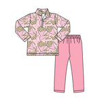 Preorder 10.23 MOQ 5 pcs GLP2959 Valentine's Day Fries Pink Pullover Girls Set
