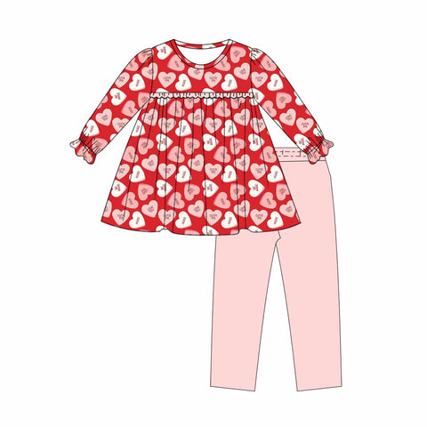 Preorder 10.28 MOQ 5 pcs GLP2974 Valentine's Day Love You Red Girls Set