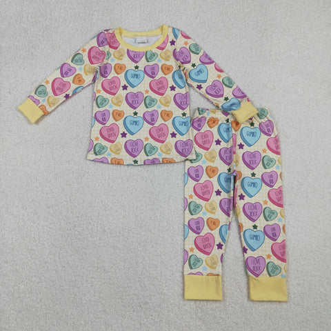 GLP2981  Valentine's Day Love Colorful Girls Pajamas Set