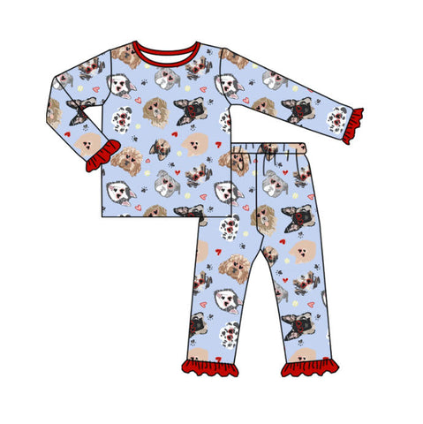 10.10 Pre-order GLP2982  baby girls puppy blue pajamas