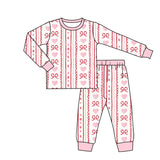 Preorder Samples GLP2984 Valentine's Day Love Bows Girls Pajamas Set