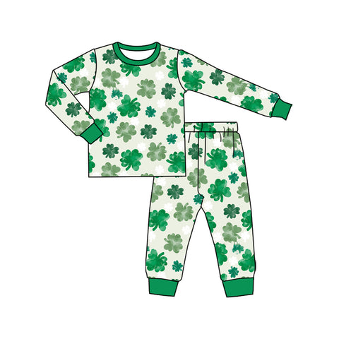 10.10 Pre-order GLP2988  baby girls St Patrick's Day green pajamas