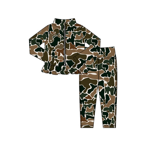 Preorder 11.16 MOQ 5 pcs GLP2992 Hunting Camo Yoga Coat Girls Set