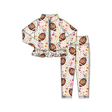 Preorder 11.16 MOQ 5 pcs GLP3001 Football Flower Yoga Coat Girls Set