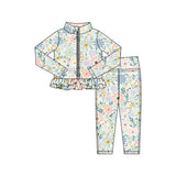 Preorder 11.16 MOQ 5 pcs GLP3003 Flower Yoga Coat Girls Set