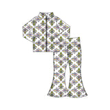 Preorder 11.17 MOQ 5 pcs GLP3025 Mardi Gras Yoga Coat Girls Set