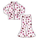 Preorder 11.17 MOQ 5 pcs GLP3035 Valentine's Day Love Yoga Coat Girls Set