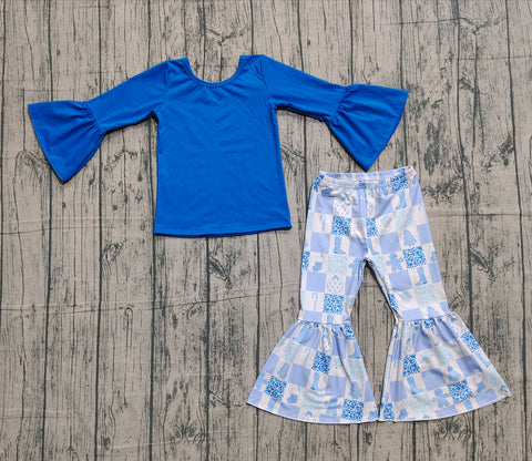 Preorder Samples GLP3037 Christmas Santa Boots Blue Girls Set