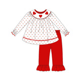 Preorder Samples GLP3039 Embroidery Valentine's Day Love Red Girls Set
