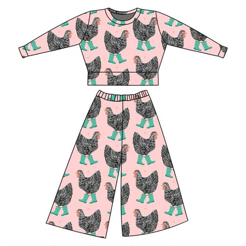 Preorder 11.20 MOQ 5 pcs GLP3054 Farm Animals Chick Pink Girls Set