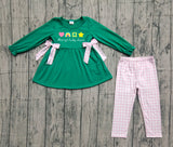 Preorder Samples GLP3066 Embroidery St. Patrick Rainbow Green Girls Set