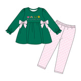 Preorder Samples GLP3066 Embroidery St. Patrick Rainbow Green Girls Set