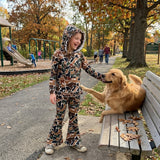GLP3078 Hunting Camo Ruffles Hoodie Girls Set
