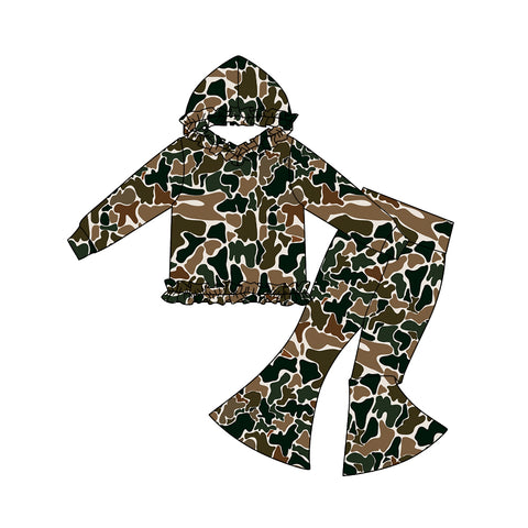 Preorder 11.30 MOQ 5 pcs GLP3078 Hunting Camo Ruffles Hoodie Girls Set