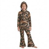 GLP3078 Hunting Camo Ruffles Hoodie Girls Set