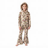 GLP3079 Hunting Dog Camo Ruffles Hoodie Girls Set