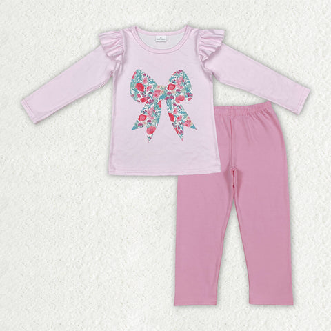 GLP3087 Flower Bows Pink Girls Set