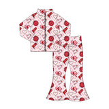 Preorder 11.24 MOQ 5 pcs GLP3109 Valentine's Day Western Boots Yoga Coat Girls Set