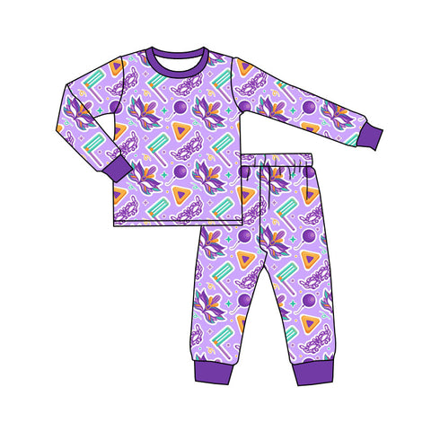 Preorder 12.05 MOQ 5 pcs GLP3115 Mardi Gras Mask Boys Pajamas Set