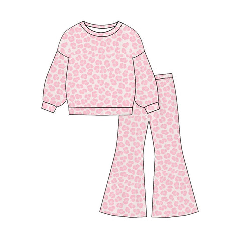 Preorder 12.11 MOQ 5 pcs GLP3138 Valentine's Day Leopard Pink Girls Set